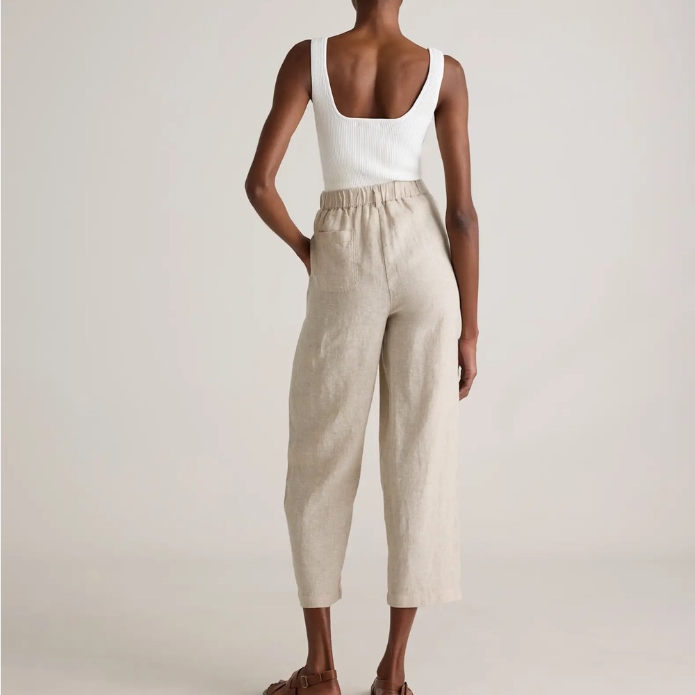 NEW Quince 100% European Linen Pants Trousers Size Large Flax Beige Tan NWT - Picture 4 of 16